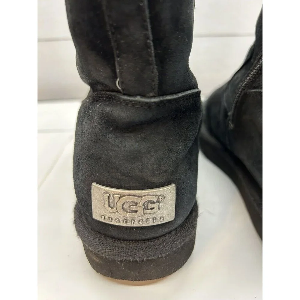 UGG Australia PIERCE 1006031 US 5M EUR‎ 36 Black Suede Sheepskin Winter Boots